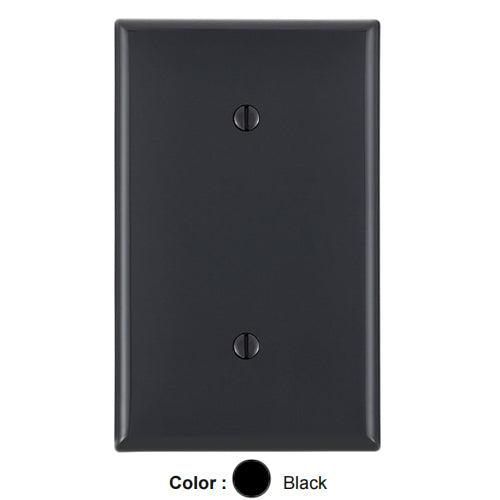 Leviton 80719-E, 1-Gang No Device Blank Wallplate, Standard Size, Thermoplastic Nylon, Strap Mount, Black, 2 Packs