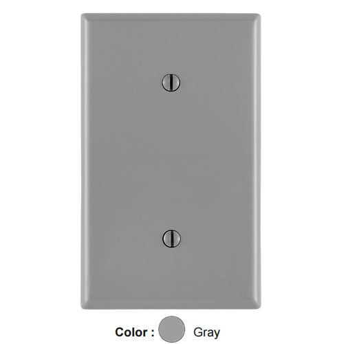 Leviton 80719-GY, 1-Gang No Device Blank Wallplate, Standard Size, Thermoplastic Nylon, Strap Mount, Gray, 2 Packs
