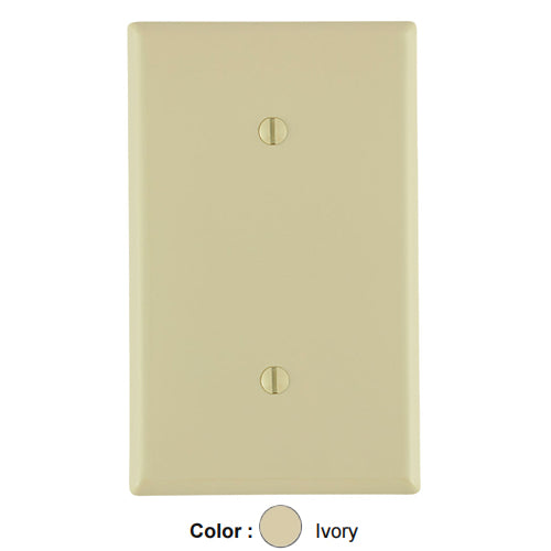 Leviton 80719-I, 1-Gang No Device Blank Wallplate, Standard Size, Thermoplastic Nylon, Strap Mount, Ivory, 2 Packs