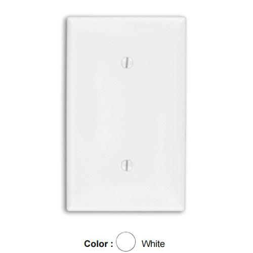 Leviton 80719-W, 1-Gang No Device Blank Wallplate, Standard Size, Thermoplastic Nylon, Strap Mount, White, 2 Packs