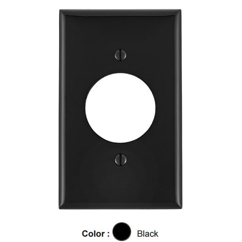 Leviton 80720-E, 1-Gang Single 1.60 Inch Hole Device Receptacle Wallplate, Standard Size, Thermoplastic Nylon, Device Mount, Black, 2 Packs