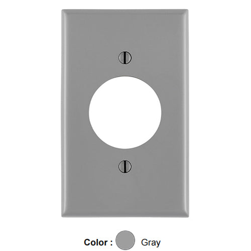 Leviton 80720-GY, 1-Gang Single 1.60 Inch Hole Device Receptacle Wallplate, Standard Size, Thermoplastic Nylon, Device Mount, Gray, 2 Packs