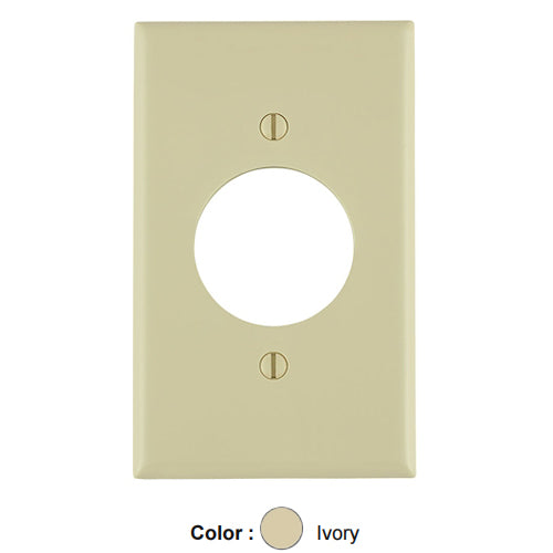 Leviton 80720-I, 1-Gang Single 1.60 Inch Hole Device Receptacle Wallplate, Standard Size, Thermoplastic Nylon, Device Mount, Ivory, 2 Packs