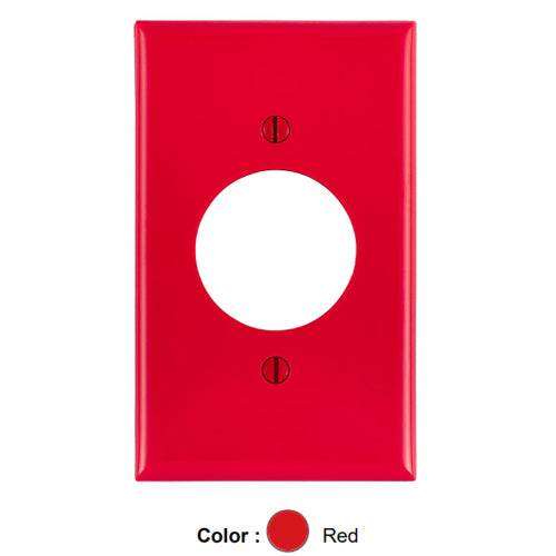 Leviton 80720-R, 1-Gang Single 1.60 Inch Hole Device Receptacle Wallplate, Standard Size, Thermoplastic Nylon, Device Mount, Red, 2 Packs