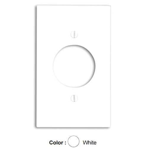 Leviton 80720-W, 1-Gang Single 1.60 Inch Hole Device Receptacle Wallplate, Standard Size, Thermoplastic Nylon, Device Mount, White, 2 Packs