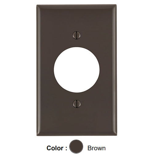 Leviton 80720, 1-Gang Single 1.60 Inch Hole Device Receptacle Wallplate, Standard Size, Thermoplastic Nylon, Device Mount, Brown, 2 Packs