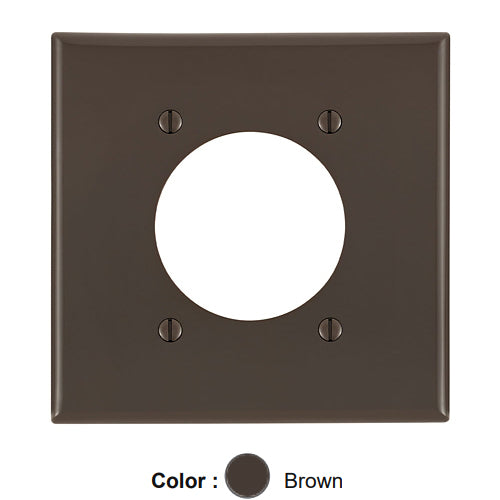Leviton 80726, 1-Gang Single Outlet/Receptacle Wallplate, 2.145 Inch Diameter Hole, Standard Size, Thermosplatic Nylon with Positive Bow, Device Mount, Brown