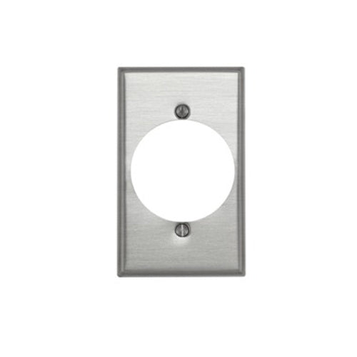 Leviton 83028, 1-Gang Flush Mount 2.15 Inch Diameter Device Receptacle Wallplate, Standard Size, Device Mount, Aluminum, 2 Packs
