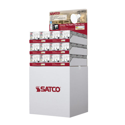 Satco D2109, LED BR30, 120V, 9.5W, 850 Lumens, 5000K Natural Light, Medium E26 Base, Dimmable, 90 CRI, Contains 36 2 packs of S11387