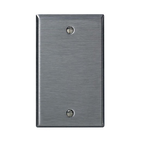 Leviton 84014, 1-Gang No Device Blank Wallplate, Standard Size, 430 Stainless Steel, Box Mount, Stainless Steel, 2 Packs