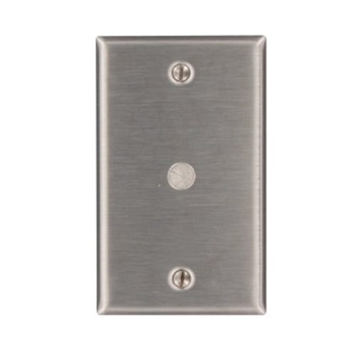 Leviton 84061-40, 1-Gang 0.406 Inch Hole Device Telephone/Cable Wallplate, Standard Size, Non-Magnetic Stainless Steel, Box Mount, 2 Packs
