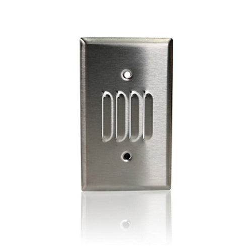 Leviton 84079-40, 1-Gang Center Horizontal Louvre Wallplate, Standard Size, Non-Magnetic Stainless Steel, Box Mount
