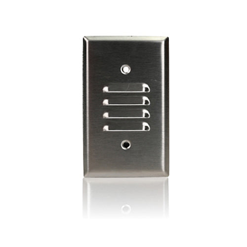 Leviton 84080-40, 1-Gang Vertical Louvre Wallplate, Standard Size, Non-Magnetic Stainless Steel, Strap Mount