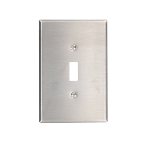 Leviton 84101-40, 1-Gang Toggle Switch Wallplate, Oversized, Non-Magnetic Stainless Steel, Device Mount, 2 Packs