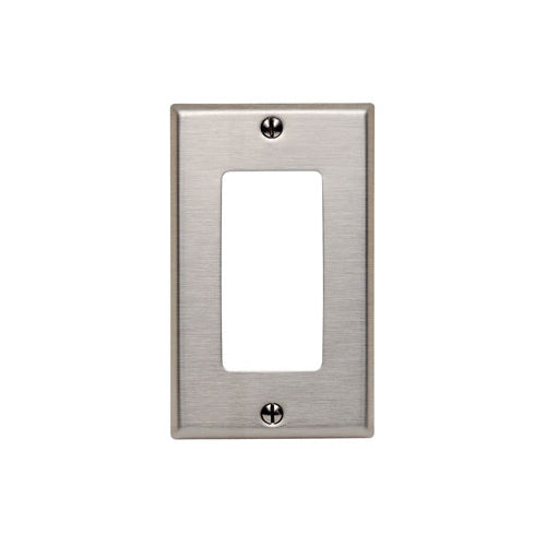Leviton 84401-40, 1-Gang Decora/GFCI Device Decora Wallplate, Standard Size, 302 Stainless Steel, Device Mount, 5 Packs