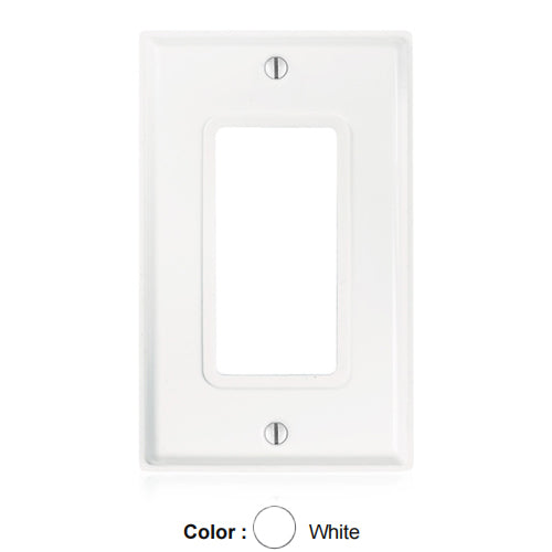 Leviton 84401-G4W, 1-Gang Decora Device Wallplate, Standard Size, Non-Magnetic Stainless Steel, Over-Molded Gasket,  Stainless Steel Painted White
