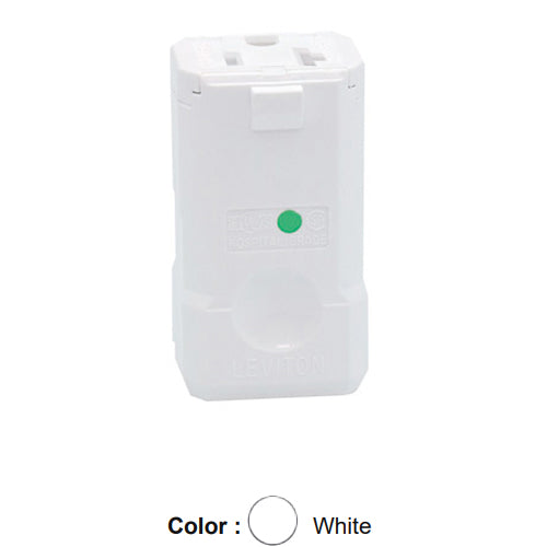 Leviton 8459-V, Python Straight Blade Connector, Hospital Grade, 20A 250V, NEMA 6-20R, 2-Pole, 3-Wire, Grounding, White