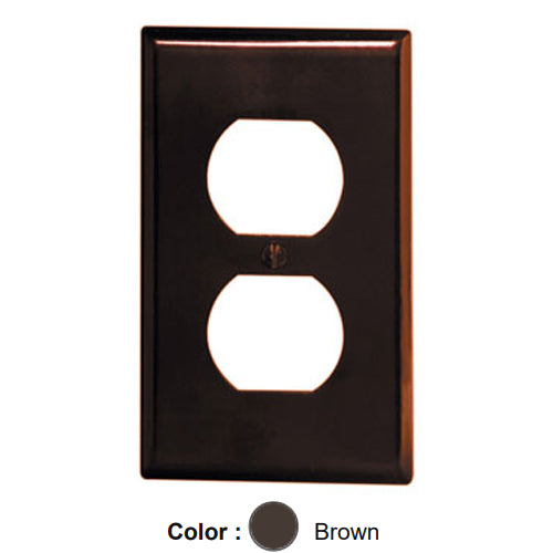 Leviton 85003, 1-Gang Duplex Device Receptacle Wallplate, Standard Size, Thermoset, Device Mount, Brown, 20 Packs
