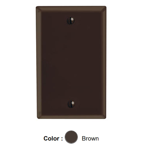 Leviton 85014, 1-Gang No Device Blank Wallplate, Standard Size, Thermoset, Box Mount, Brown, 5 Packs