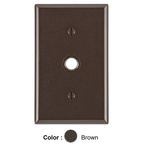 Leviton 85018, 1-Gang 0.406 Inch Hole Device Telephone/Cable Wallplate, Standard Size, Thermoset, Strap Mount, Brown, 4 Packs