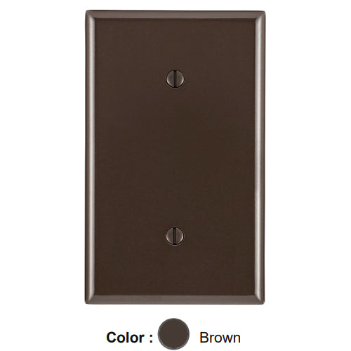 Leviton 85019, 1-Gang No Device Blank Wallplate, Standard Size, Thermoset, Strap Mount, Brown, 2 Packs