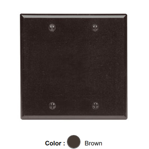 Leviton 85025, 2-Gang No Device Blank Wallplate, Standard Size, Thermoset, Box Mount, Brown, 2 Packs