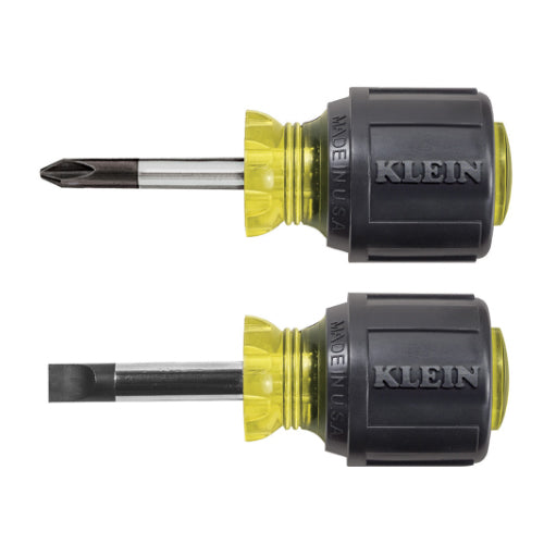 Klein Tools 85071, Screwdriver Set, Stubby Slotted and Phillips, 2-Piece