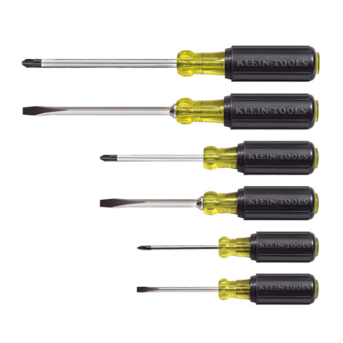 Klein Tools 85074, Screwdriver Set, Slotted and Phillips, 6-Piece