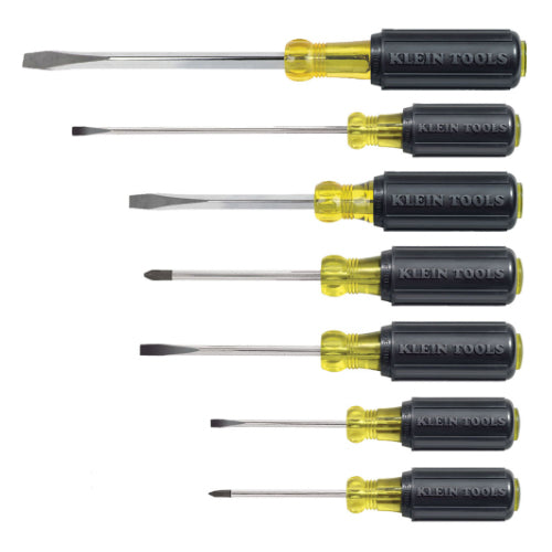 Klein Tools 85076, Screwdriver Set, Slotted and Phillips, 7-Piece