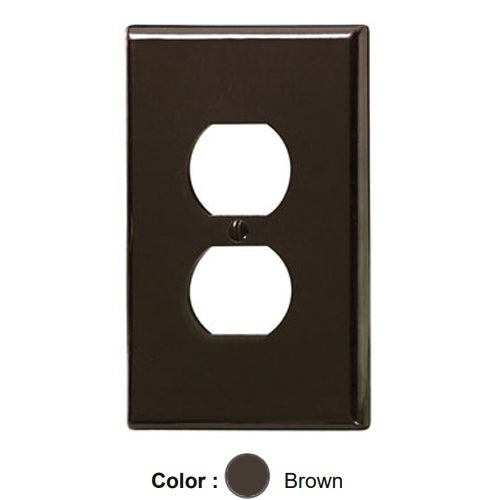 Leviton 85103, 1-Gang Duplex Device Receptacle Wallplate, Oversized, Thermoset, Device Mount, Brown, 2 Packs