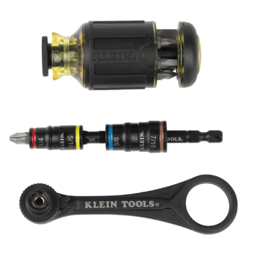 Klein Tools 85515HD, Flip Socket, Mini Ratchet and Multi-Bit Driver Set, 3-Piece