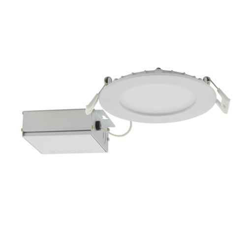 Satco S11826, 4'' LED Direct Wire Downlight, 10W, 120V, 5CCT Selectable, 700 Lumens, Round, Remote Driver, White Finish