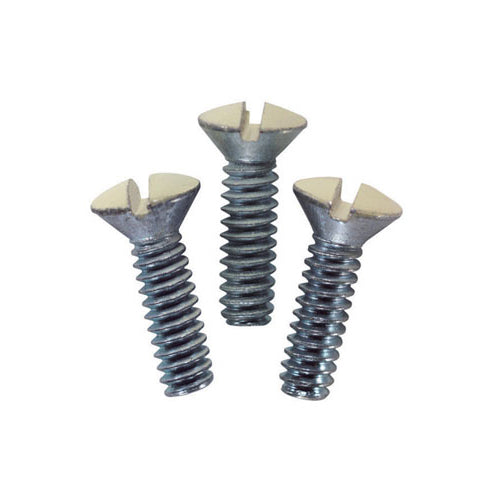 Leviton 86000-PRT, Oval Head Milled Slot Replacement Wallplate Screws, 1/2'' Long 6-32 Thread, Ivory, 100 Packs