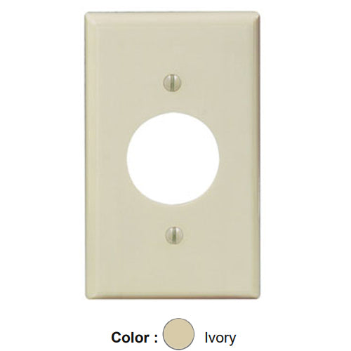 Leviton 86004, 1-Gang Single 1.406 Inch Hole Device Receptacle Wallplate, Standard Size, Thermoset, Device Mount, Ivory, 5 Packs