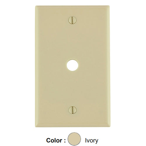 Leviton 86013, 1-Gang 0.406 Inch Hole Device Telephone/Cable Wallplate, Standard Size, Thermoset, Box Mount, Ivory, 5 Packs