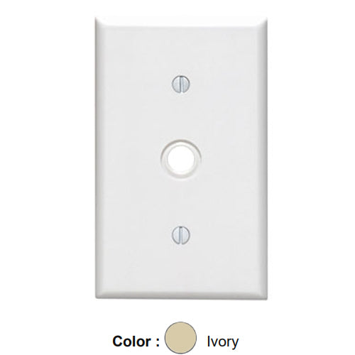 Leviton 86018, 1-Gang 0.406 Inch Hole Device Telephone/Cable Wallplate, Standard Size, Thermoset, Strap Mount, Ivory, 4 Packs