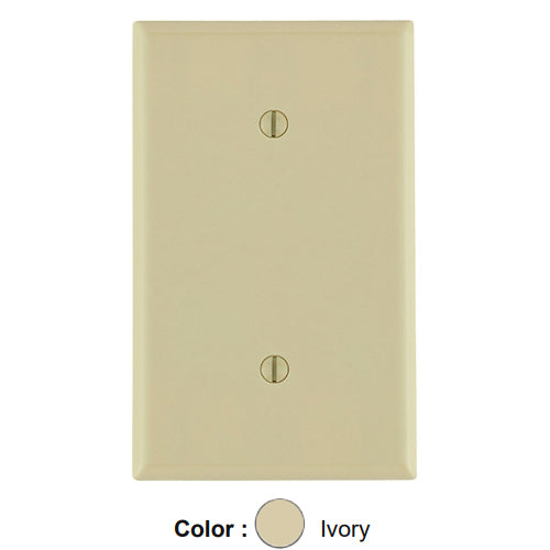 Leviton 86019, 1-Gang No Device Blank Wallplate, Standard Size, Thermoset, Strap Mount, Ivory, 2 Packs