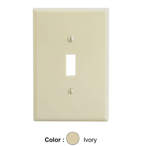 Leviton 86101, 1-Gang Toggle Device Switch Wallplate, Oversized, Thermoset, Device Mount, Ivory, 2 Packs