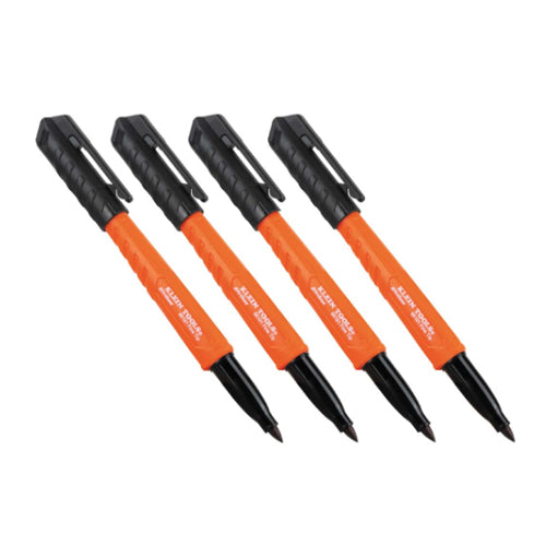 Klein Tools 861014, Skribes™ Fine Tip Permanent Markers, Black, 4-Pack