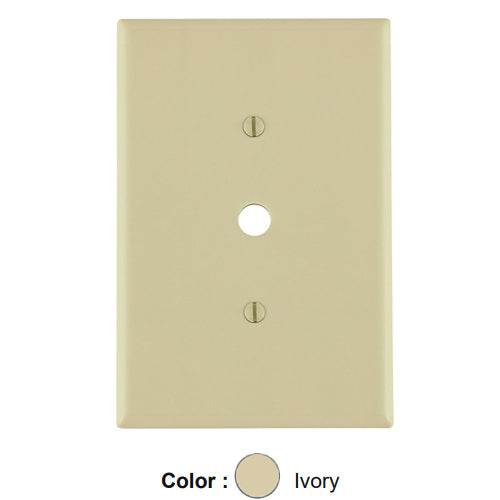 Leviton 86113, 1-Gang 0.406 Inch Hole Device Telephone/Cable Wallplate, Oversized, Thermoset, Strap Mount, Ivory, 2 Packs