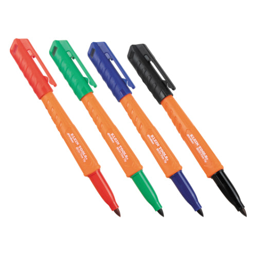 Klein Tools 861914, Skribes™ Fine Tip Permanent Markers, Multi-Color, 4-Pack