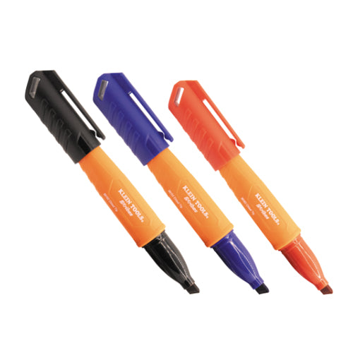 Klein Tools 861923, Skribes™ Chisel Tip Permanent Markers, Multi-Color, 3-Piece