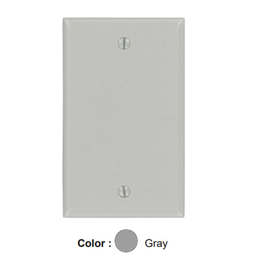 Leviton 87014, 1-Gang No Device Blank Wallplate, Standard Size, Thermoset, Box Mount, Gray, 5 Packs