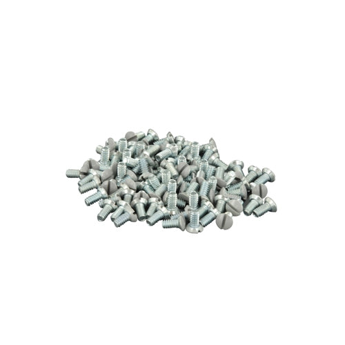 Leviton 87400-PRT, Oval Head Milled Slot Replacement Wallplate Screws, 5/16'' Long 6-32 Thread, Gray, 100 Packs