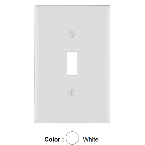 Leviton 88001, 1-Gang Toggle Device Switch Wallplate, Standard Size, Thermoset, Device Mount, White, 20 Packs