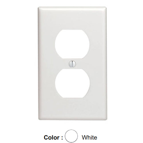 Leviton 88003, 1-Gang Duplex Device Receptacle Wallplate, Standard Size, Thermoset, Device Mount, White, 20 Packs