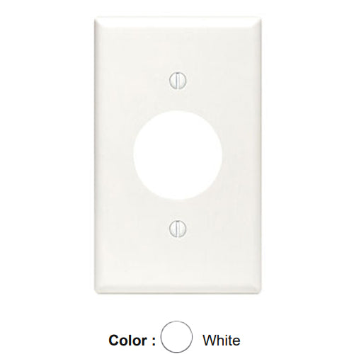 Leviton 88004, 1-Gang Single 1.406 Inch Hole Device Receptacle Wallplate, Standard Size, Thermoset, Device Mount, White, 5 Packs