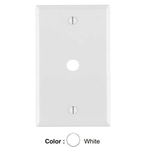 Leviton 88013, 1-Gang 0.406 Inch Hole Device Telephone/Cable Wallplate, Standard Size, Thermoset, Box Mount, White, 5 Packs