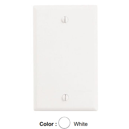 Leviton 88014, 1-Gang No Device Blank Wallplate, Standard Size, Thermoset, Box Mount, White, 10 Packs