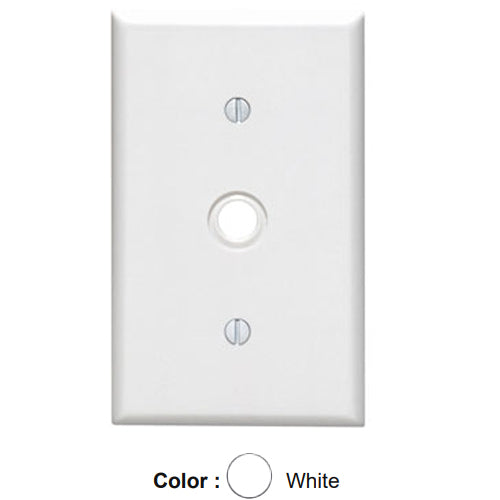 Leviton 88018, 1-Gang 0.406 Inch Hole Device Telephone/Cable Wallplate, Standard Size, Thermoset, Strap Mount, White, 4 Packs